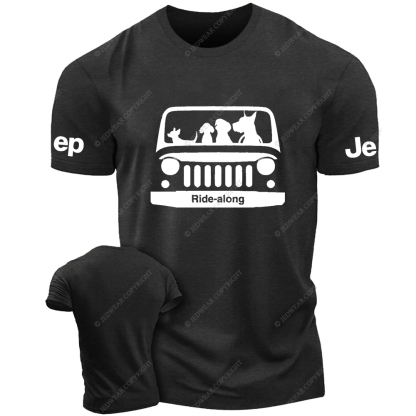Four Dogs Ride Along Jp T-Shirt