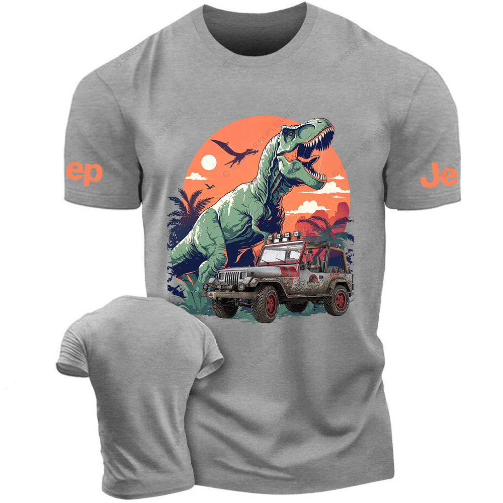 Jurassic Dinosaur On The Back Of A Vehicle Jp T-Shirt