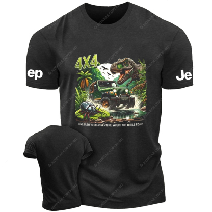 Dinosaur 4x4 Unleash Your Adventure Where The Trails Roar Jp T-Shirt