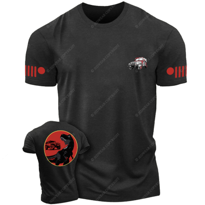 Red Dinosaur Front And Rear Design Jp T-shirt