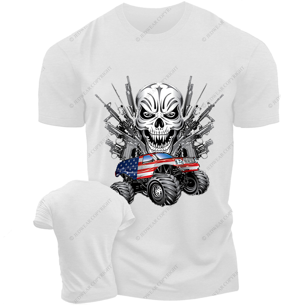 American Flag Off-Road Skull Gun Jp T-shirt