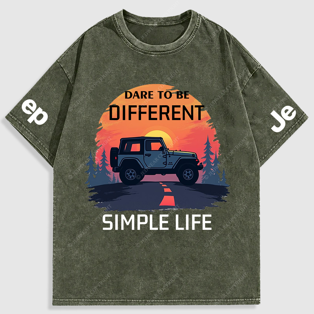 Dare To Be Different Simple Life Washed T-Shirt