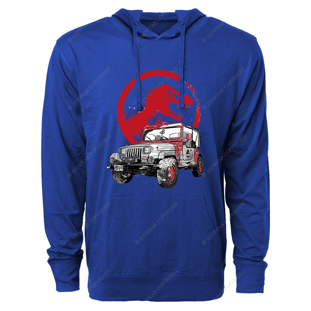Dinosaur On The Back Of An Off-Road Vehicle Jp Oversized Lightweight Hoodie