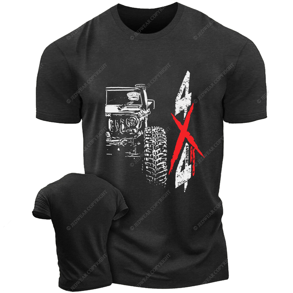 4x4 Off-Road Black And White Hand-Painted Jp T-Shirt