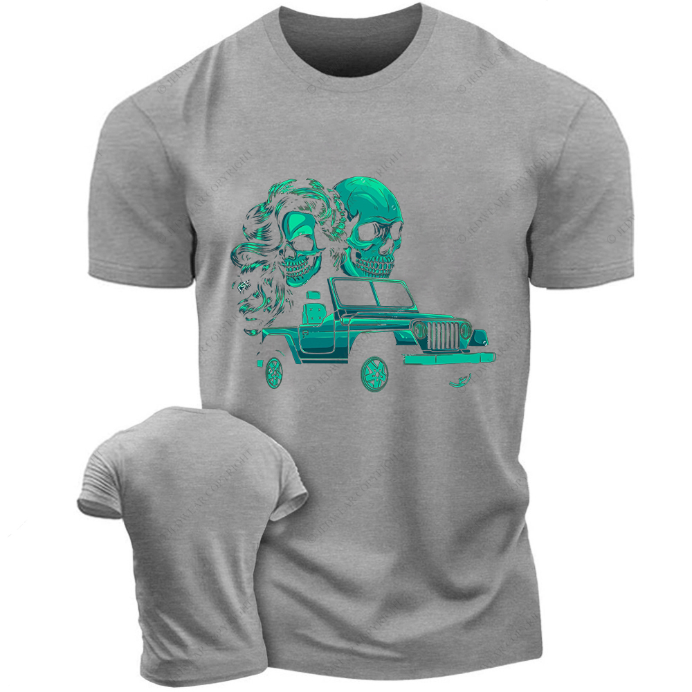 Skulls Couple With Off-Road Vehicle Jp T-Shirt