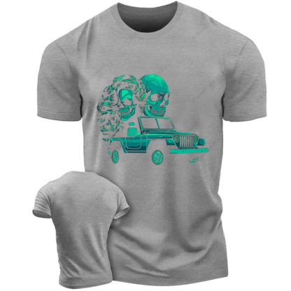 Skulls Couple With Off-Road Vehicle Jp T-Shirt