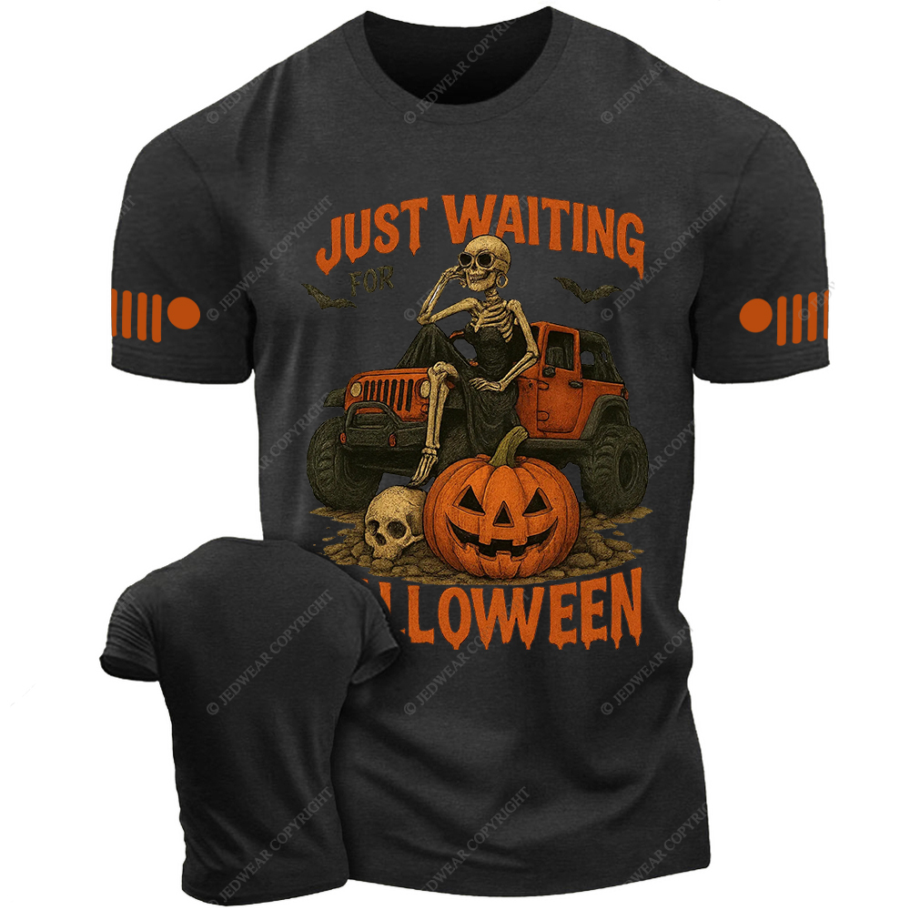 Halloween Skeleton Funny Spooky Skeleton Just Waiting for Halloween Jp T-Shirt