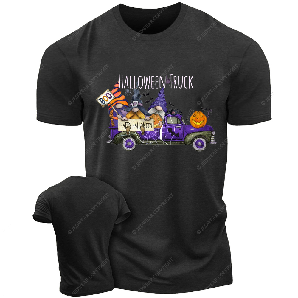 Pumpkin  Halloween Gnome Truck Jp T-Shirt
