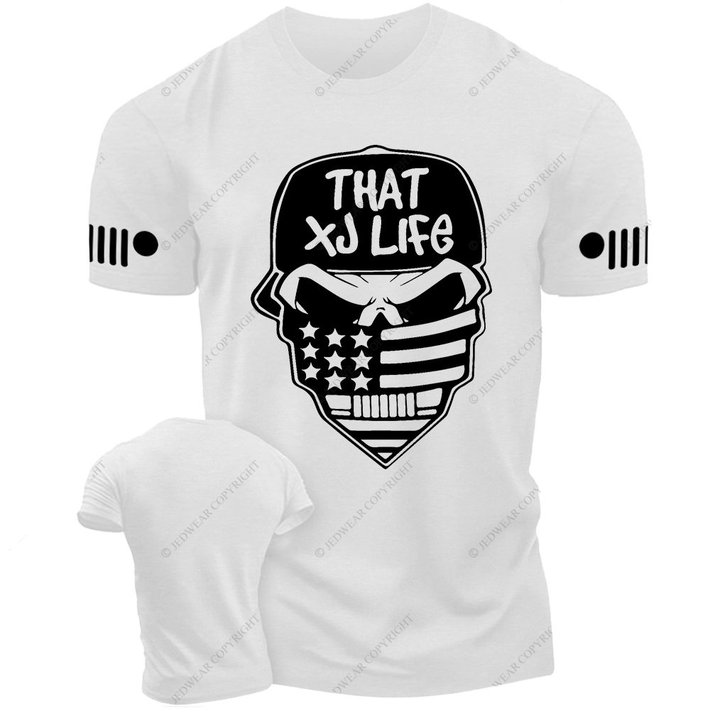 That XJ Life Skull USA Flag Jp T-Shirt
