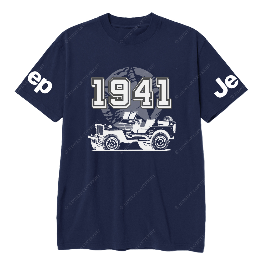 Vintage Military Star Since 1941 Hand Painted 4x4 JP T-Shirt