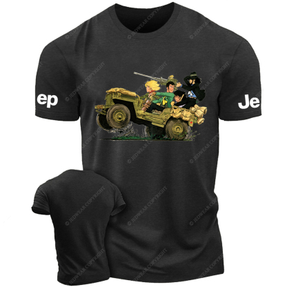 Funny Cartoon A Group Of Friends Traveling Jp T-Shirt