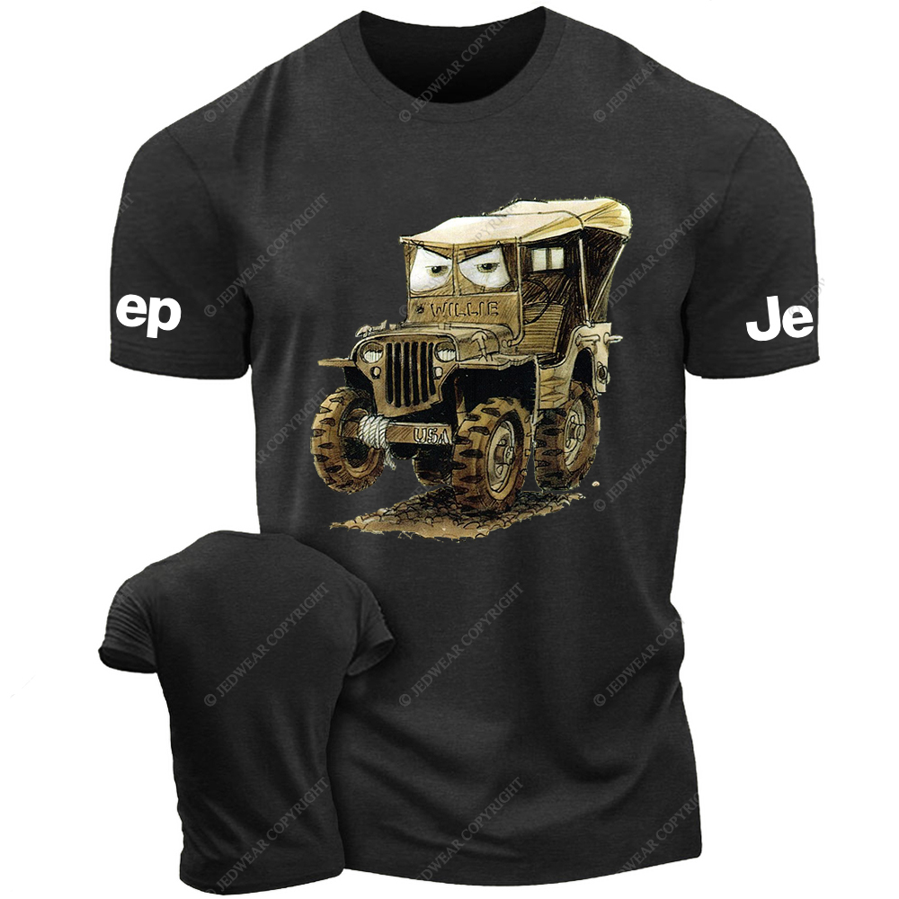 Funny Cute Willys Colored Pencil Drawing Jp T-Shirt