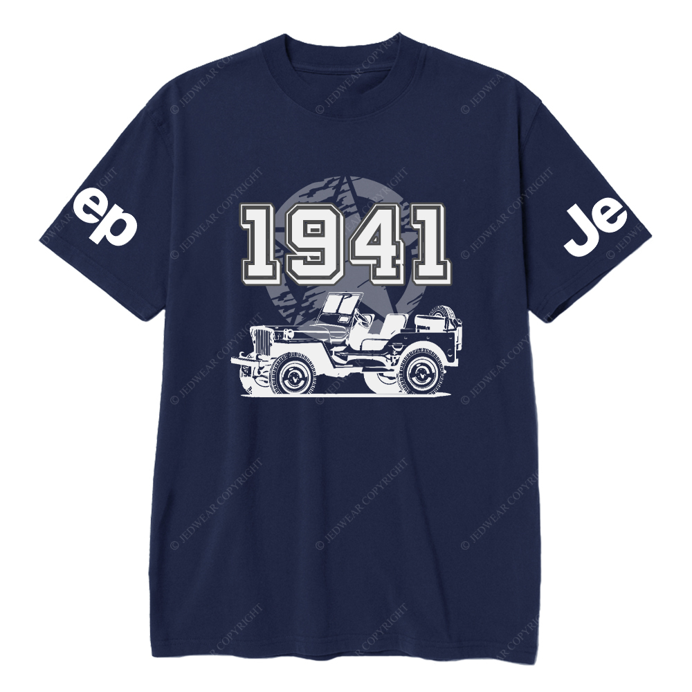 Vintage Military Star Since 1941 Hand Painted 4x4 JP T-Shirt