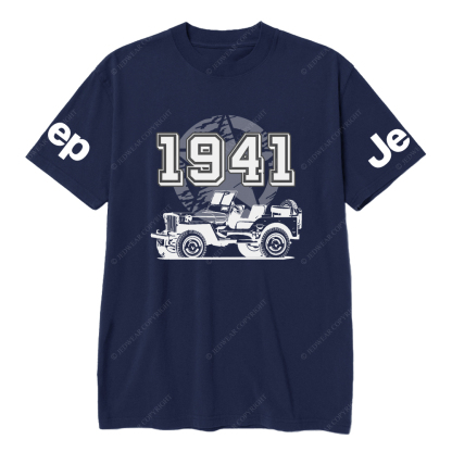 Vintage Military Star Since 1941 Hand Painted 4x4 JP T-Shirt