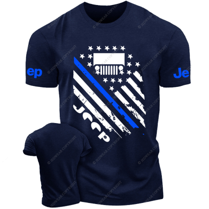 American Flag Star The Blue Line Police Jp T-Shirt