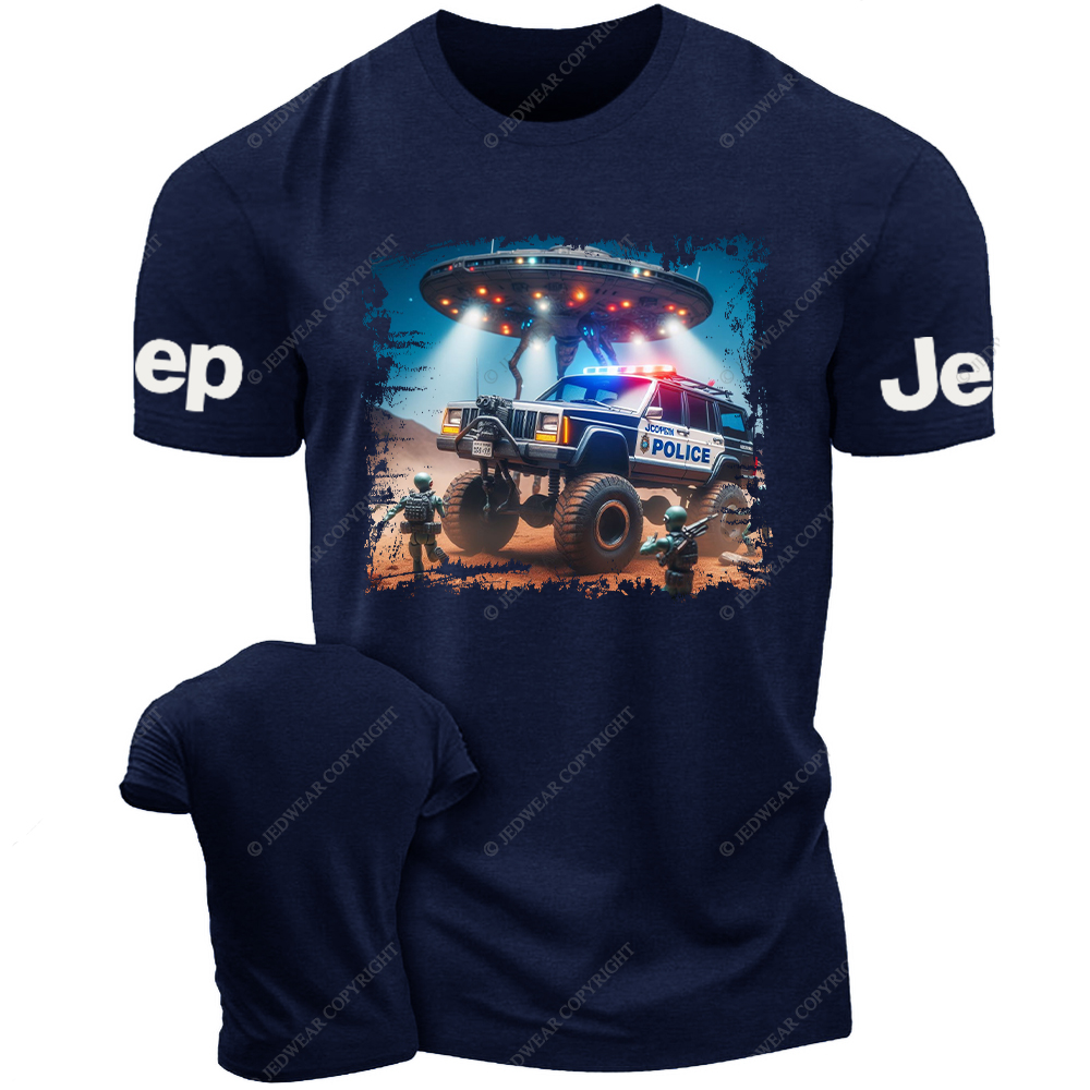 Cherokee XJ Police UFO ET Jp T-Shirt