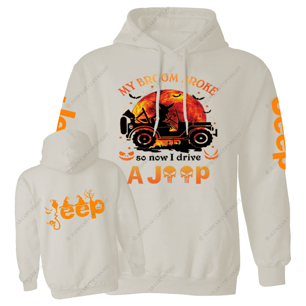 Halloween My Broom Broke So Now I Drive A Car Front And Rear Design Jp Casual Hoodie