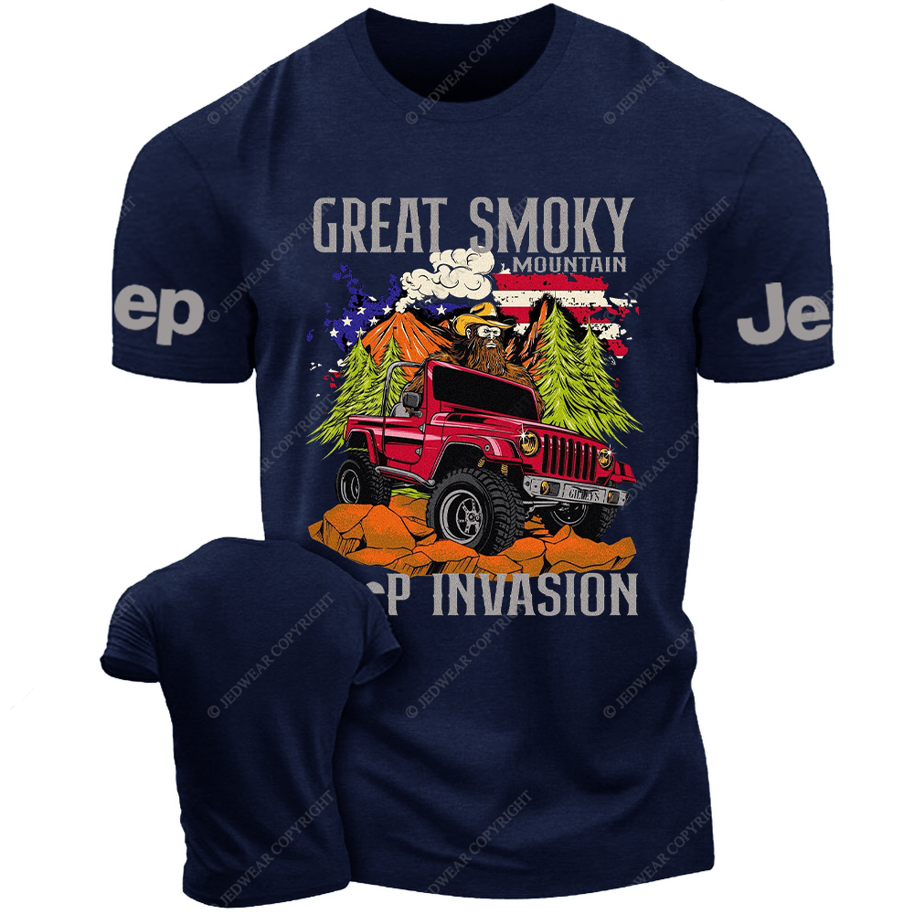 Great Smoky Mountain Invasion American Flag Jp T-Shirt
