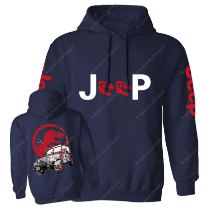 Dinosaur On The Back Of An Off-Road Vehicle Jp Casual Hoodie