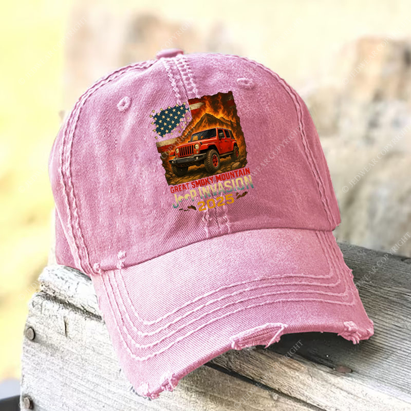 Great Smoky Mountain Invasion Vintage Style Jp Baseball Cap