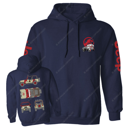 Dinosaur On The Back Of An Off-Road Vehicle Jp Casual Hoodie
