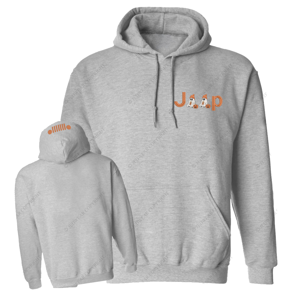 Halloween Pumpkin Ghosts Jp Embroidered Casual Hoodie