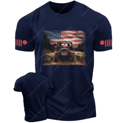 Country Road American Flag Dog Jp T-Shirt