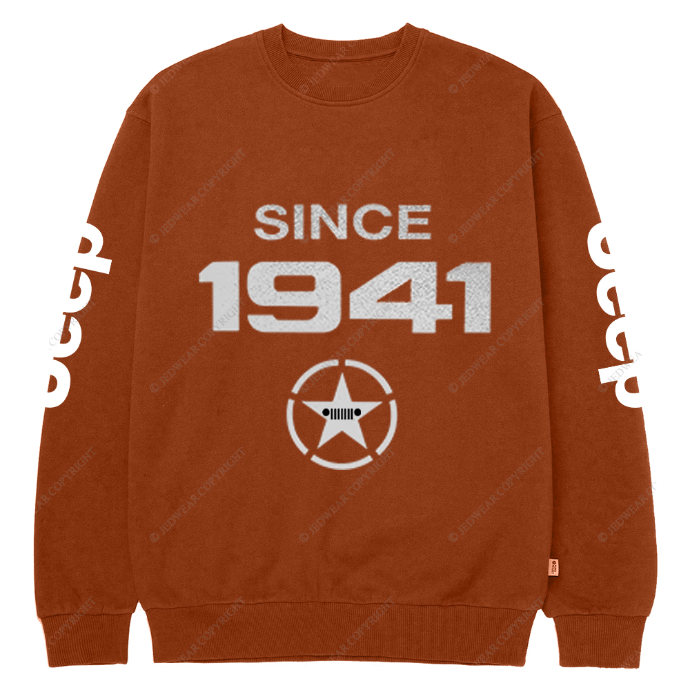 Vintage Military Star Circle Since 1941 Jp Crew Neck Sweatshirt
