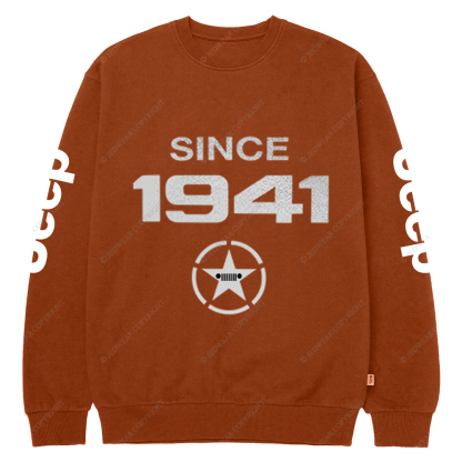 Vintage Military Star Circle Since 1941 Jp Crew Neck Sweatshirt