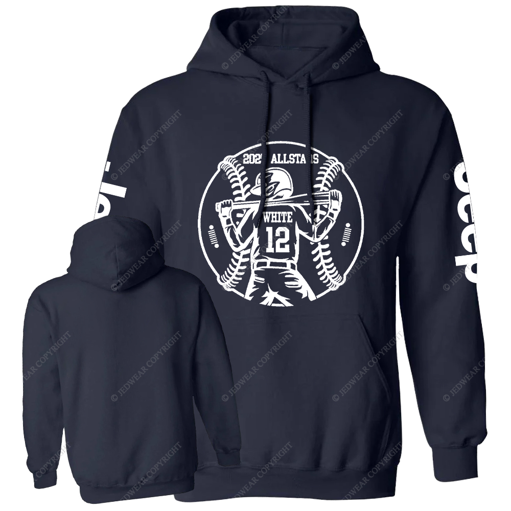 2025 Allstars White 12 Baseball Jp Casual Hoodie