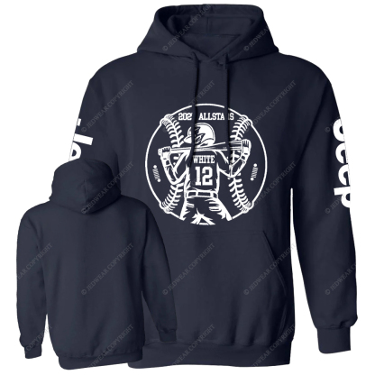 2025 Allstars White 12 Baseball Jp Casual Hoodie