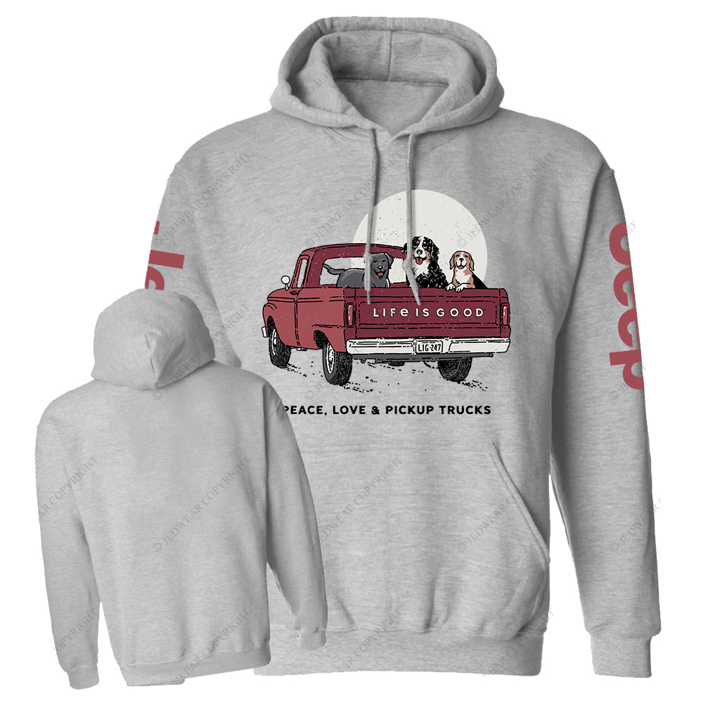 Life Is Good Women's Peace Love Pickup Trucks Jp Casual Hoodie