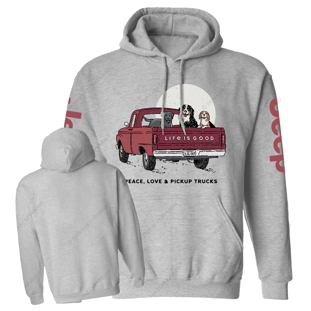 Life Is Good Women's Peace Love Pickup Trucks Jp Casual Hoodie