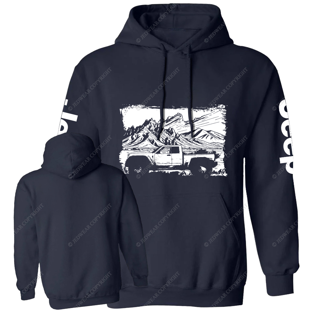 Truck In Mountain Landscape Jp Casual Hoodie