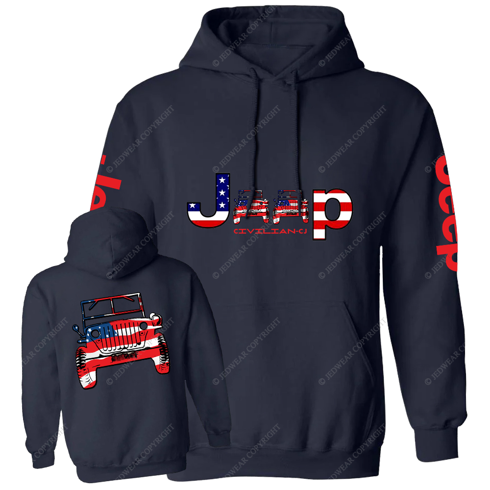 America Flag Car Jp Casual Hoodie