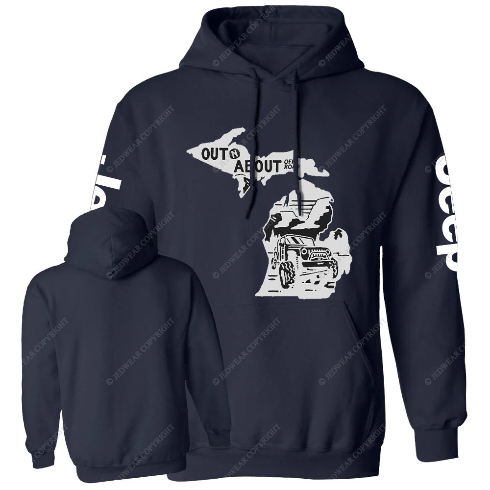 Out About Off-Road Map Of America Jp Casual Hoodie