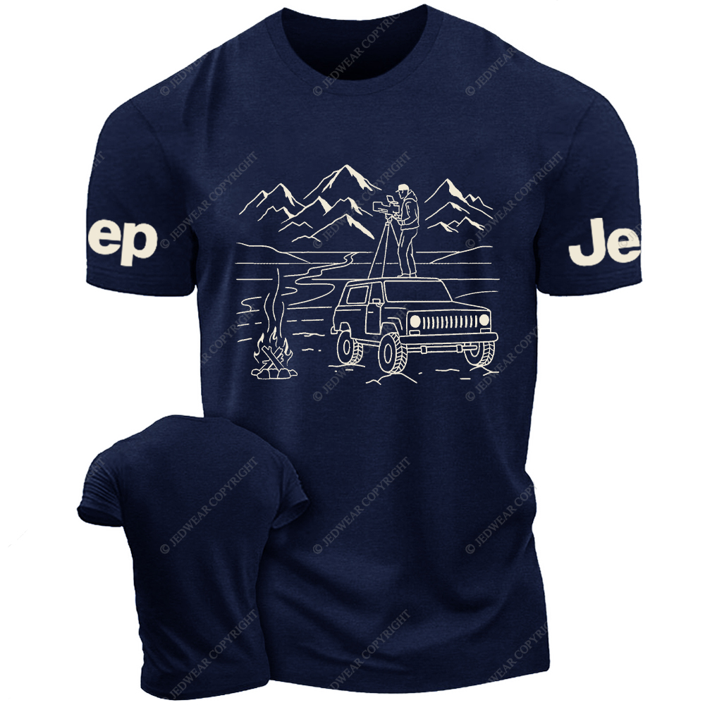 Photographer Standing On The Car Taking Pictures Jp T-Shirt
