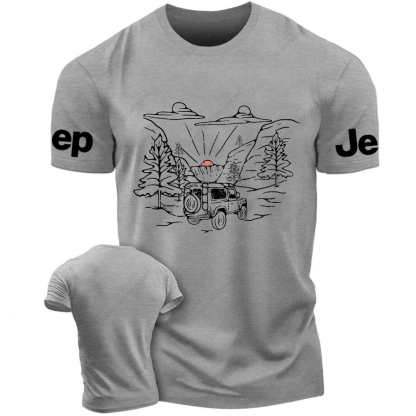 Outdoor Trip Stick Figure Line ArtJp T-Shirt