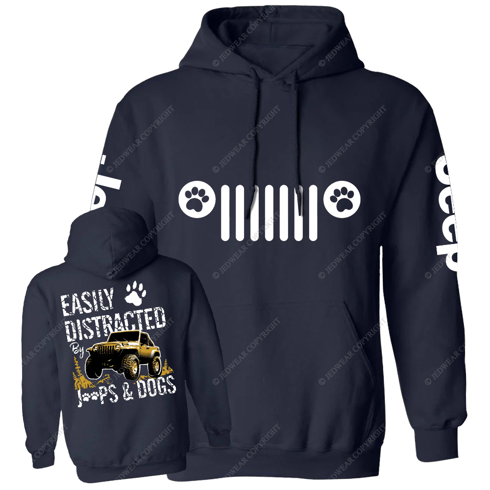 Easily Distracted By Car And Dogs Jp Casual Hoodie