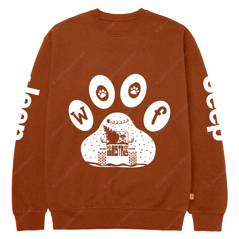 Christmas Dog Paw Reindeer Off-Road Jp Crew Neck Sweatshirt
