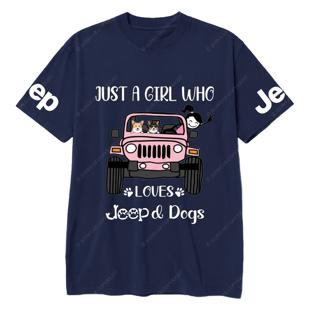 Just A Girl Who Love With Car And Dogs Jp T-Shirt