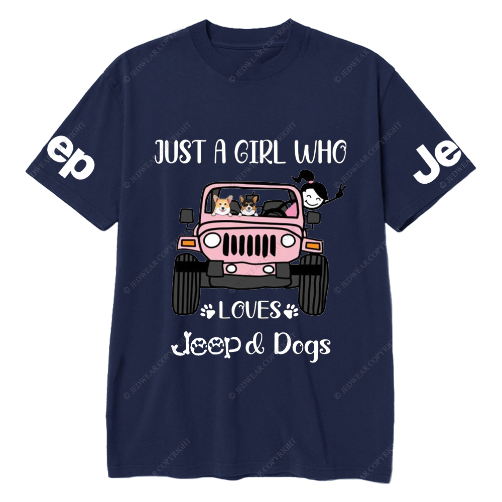 Just A Girl Who Love With Car And Dogs Jp T-Shirt