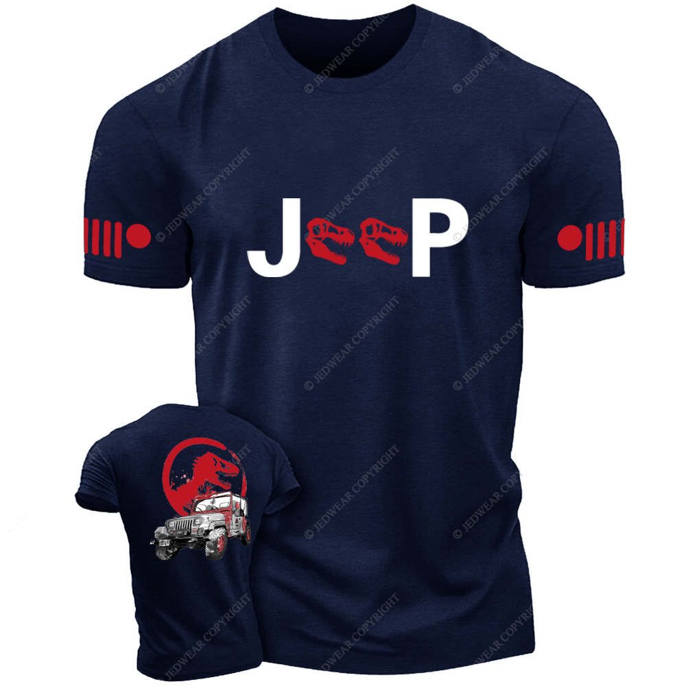 Dinosaur On The Back Of An Off-Road Vehicle Jp T-Shirt