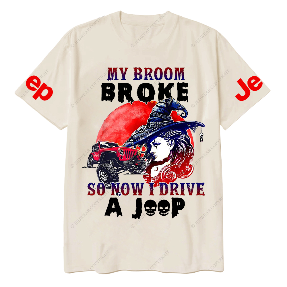 Halloween My Broom Broke So Now I Drive Car Jp T-Shirt