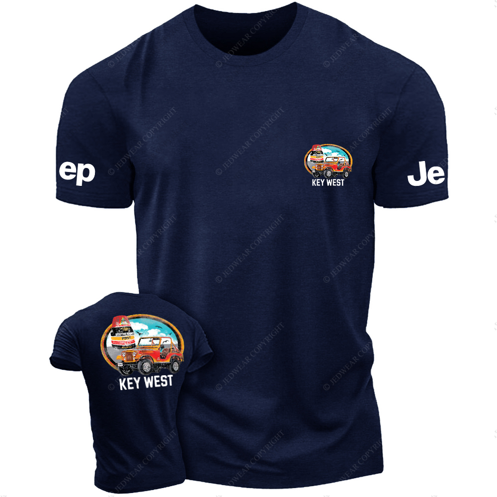 Hawaii Key West Four-wheeler On The Seaside Seagulls Blue Sky JP T-Shirt