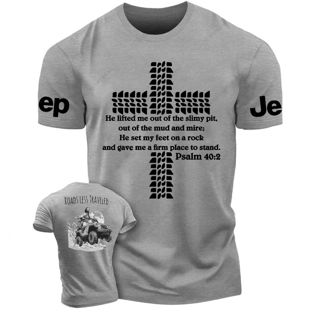 Religion Cross Jesus Bible Wheelmarks Psalm Jp T-Shirt