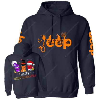 Funny Halloween Merry Christmas Happy Hallothanksmas Jp Casual Hoodie