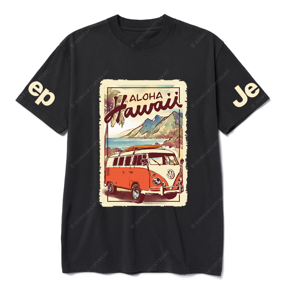 Hawaii Aloho  Mountains Water Palm Trees JP T-Shirt