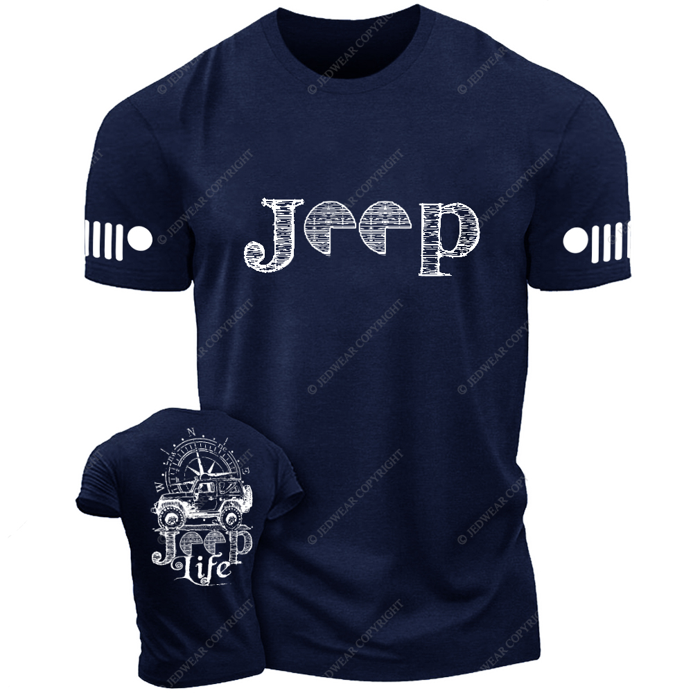 Car Life Compass Black And White Sketch Jp T-Shirt