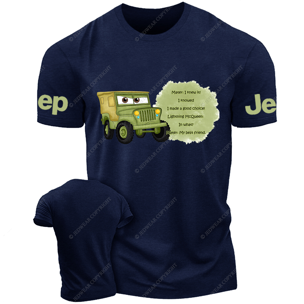 Sarge from Cars Mater And Lightning McQueen Cartoon Funny Jp T-Shirt